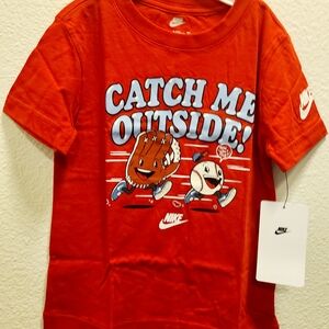 Nike Kids Red Graphic Short Sleeve Tee